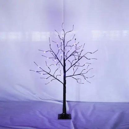 3 Pack Halloween Lighted Spooky Trees – 4FT, 5FT & 6FT with Purple LED Lights - AllvueCo