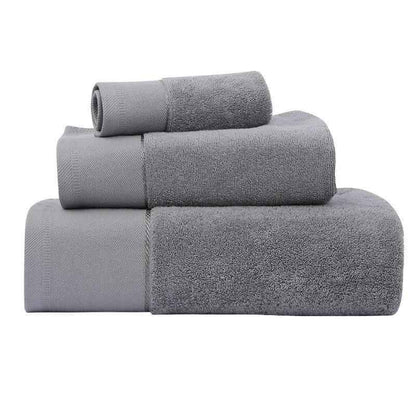 Cotton Bath Towel Set - Three Piece Water Absorbing Towels
