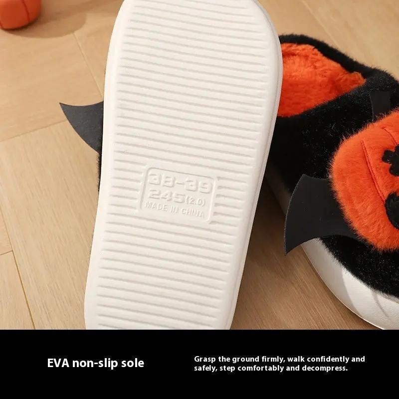 Halloween Cartoon Pumpkin Slippers with Small Wings Design - AllvueCo
