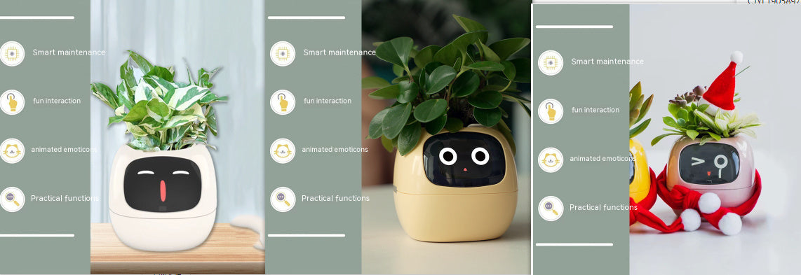 Smart Planter with AI Sensors – Interactive Plant Care with 49+ Expressions & Real-Time Monitoring AllvueCo