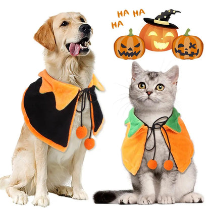 Halloween Pumpkin Double-sided Dog Cloak for Pets - AllvueCo