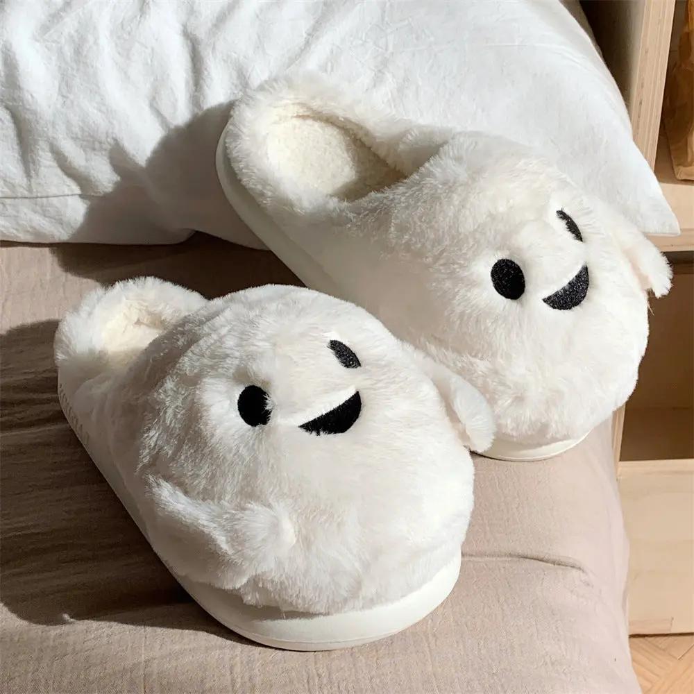 Couple Halloween Cute Little Ghost All-inclusive Cotton Slippers - AllvueCo