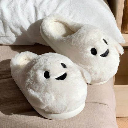 Couple Halloween Cute Little Ghost All-inclusive Cotton Slippers - AllvueCo