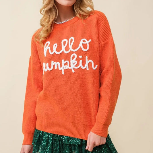 Women's Halloween Contrast Color Embroidery Crew Neck Sweater - AllvueCo