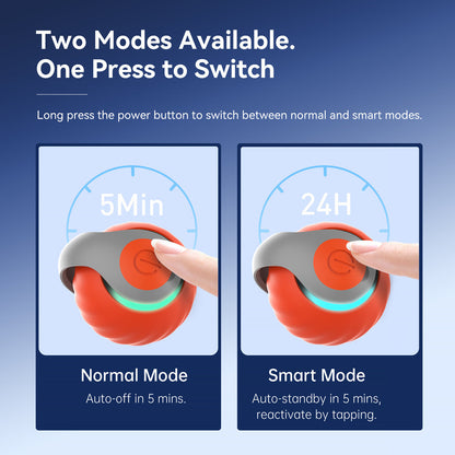 Smart Interactive Cat Ball – Type-C Rechargeable, Automatic Rolling Toy with LED Lights & Feather Tail - AllvueCo