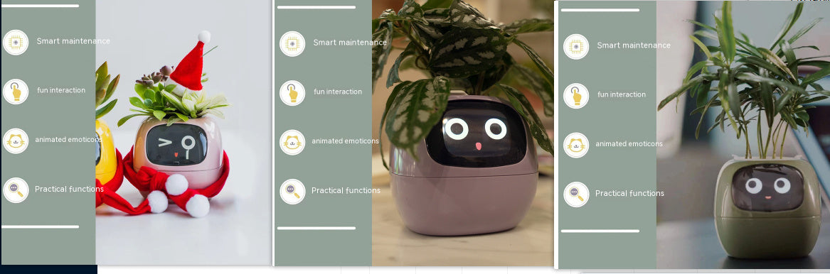 Smart Planter with AI Sensors – Interactive Plant Care with 49+ Expressions & Real-Time Monitoring AllvueCo