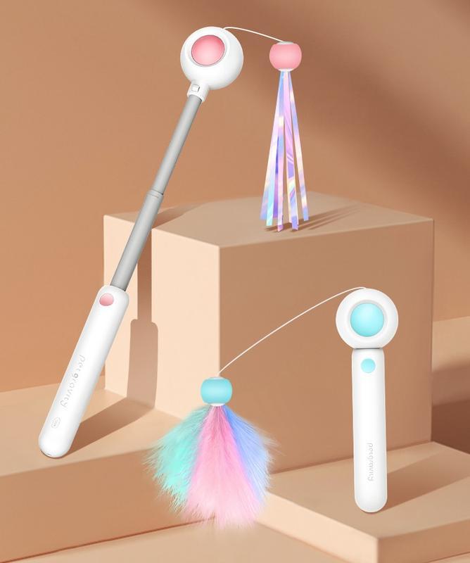 Retractable Laser Cat Teaser Wand – Interactive Toy for Playful Kittens & Cats - AllvueCo