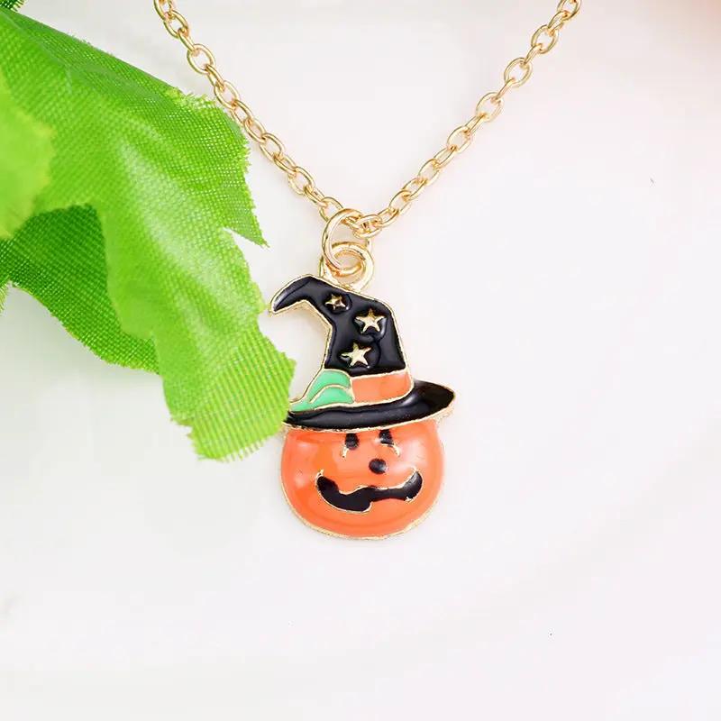 Halloween Oil Drop Pumpkin Cat Necklace Creative Clavicle Ch | Jewelry & Accessories - AllvueCo