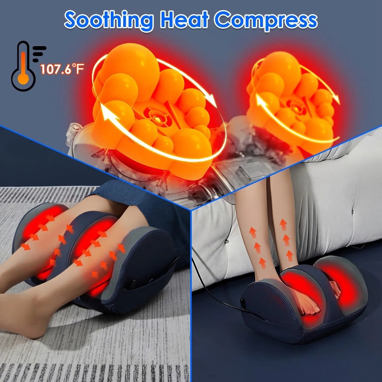 Shiatsu Foot Massager with Heat – Full Body Foot, Calf, Thigh & Arm Massager for Pain Relief & Relaxation - AllvueCo