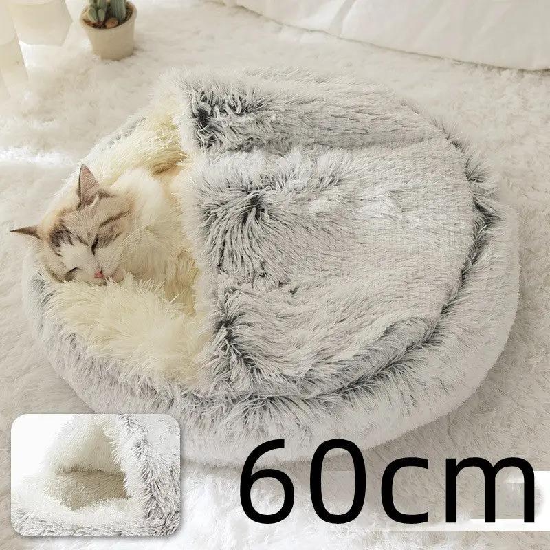 2 In 1 Dog And Cat Bed Pet Winter Bed Round Plush Warm Bed H | Other My Store
