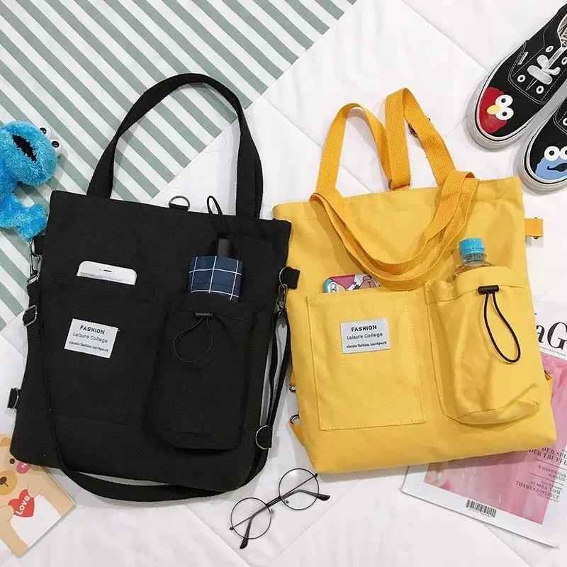 Harajuku Canvas Bags for Students Handbag with Pockets | Preppy Style Luggage & Bags