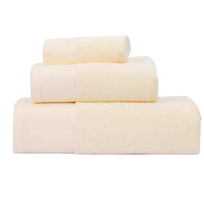 Cotton Bath Towel Set - Three Piece Water Absorbing Towels