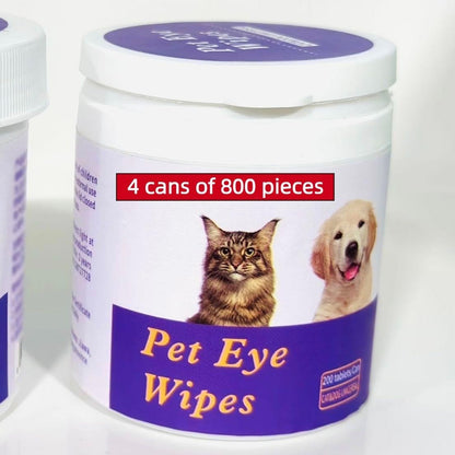 Pet Eye Wipes – 200 Count Tear Stain Remover for Dogs & Cats | Hypoallergenic, Vitamin-Enriched, Pearl Cotton Pads - AllvueCo