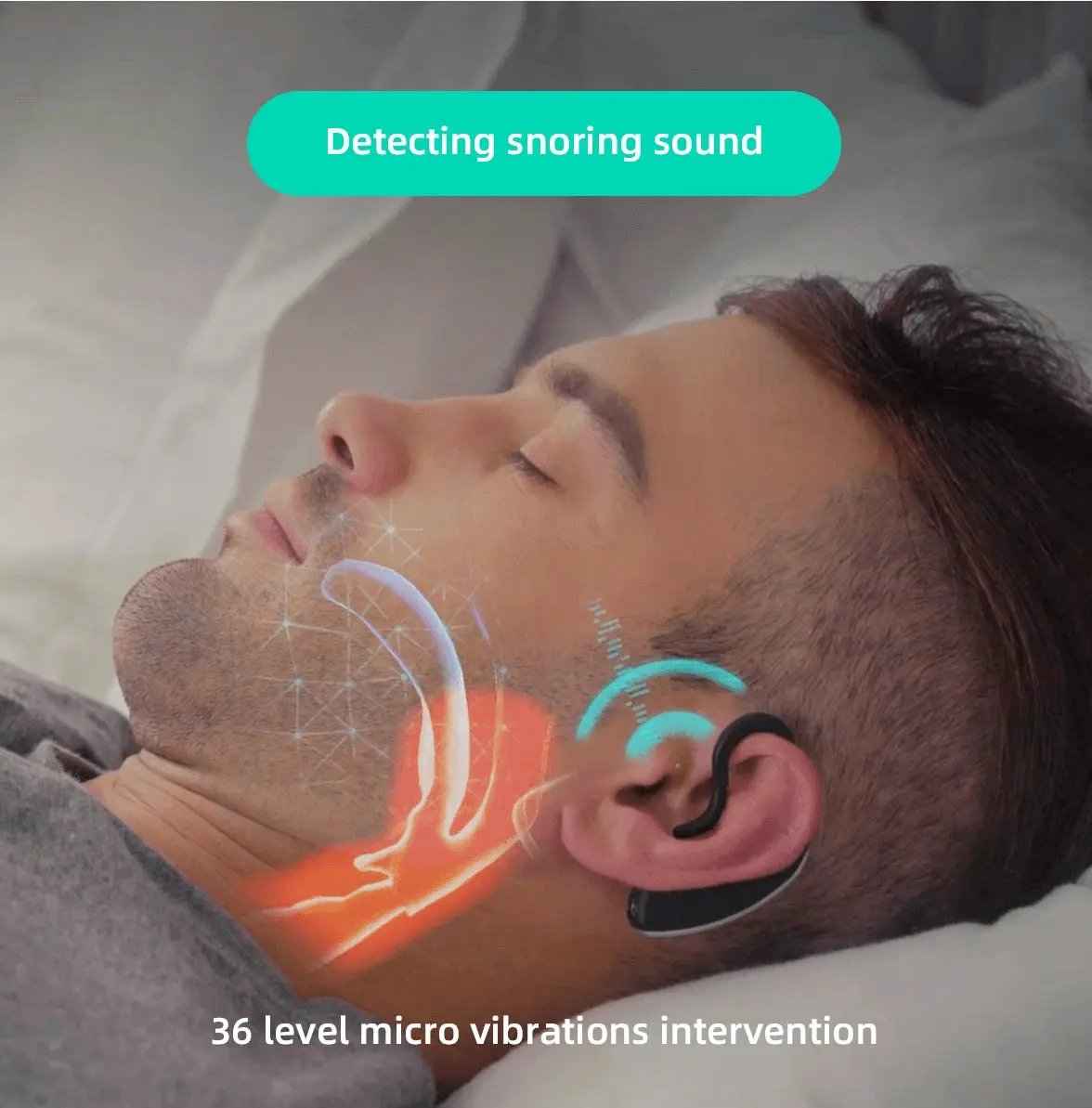 24-Hour Bluetooth Anti-Snoring Device for Peaceful Sleep