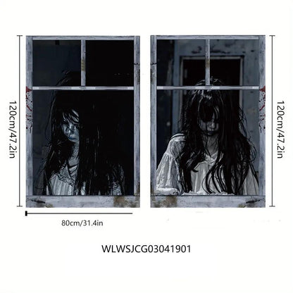 3D Holiday Window Cover Witch Halloween Decoration - AllvueCo