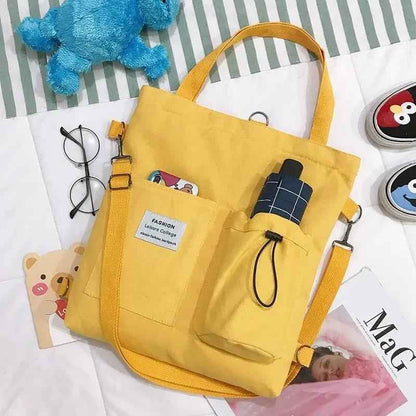 Harajuku Canvas Bags for Students Handbag with Pockets | Preppy Style Luggage & Bags