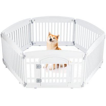 Heavy-Duty Dog Playpen Fence – Safe & Portable Pet Enclosure with Lockable Door for Indoor & Outdoor Use - AllvueCo