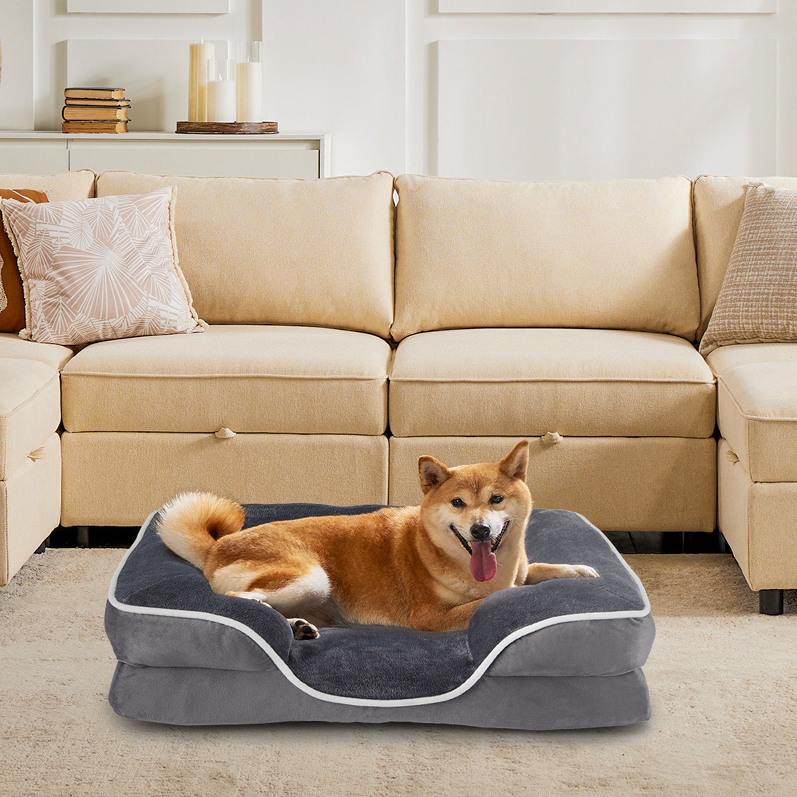 Warm Washable Pet Sofa Bed – Removable Sleeping Mat for Cats & Dogs, Soft Plush Cushion for All Seasons - AllvueCo