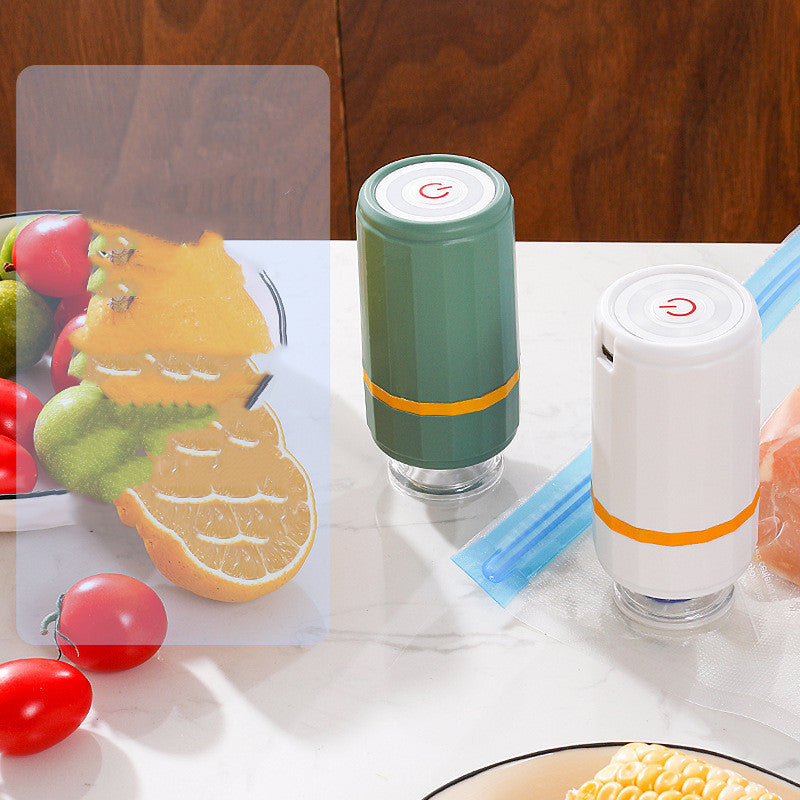 Mini USB Rechargeable Vacuum Sealer Pump – Portable Food & Clothes Saver with Storage Bags AllvueCo