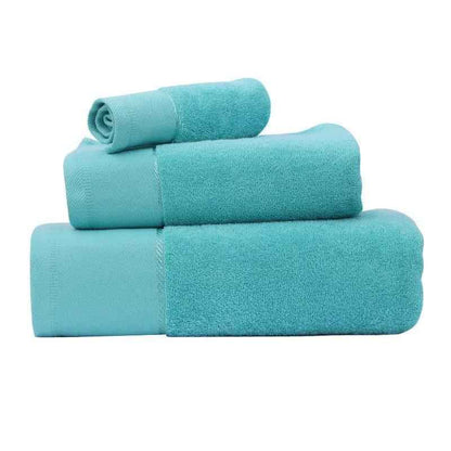 Cotton Bath Towel Set - Three Piece Water Absorbing Towels