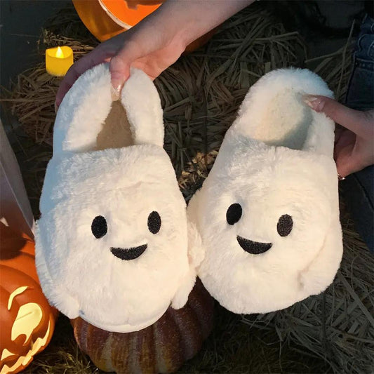 Couple Halloween Cute Little Ghost All-inclusive Cotton Slippers - AllvueCo