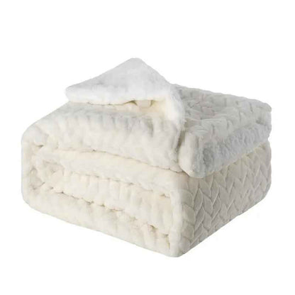 Thickened Flannel Lamb Wool Blanket - Cozy Double Leisure Blanket