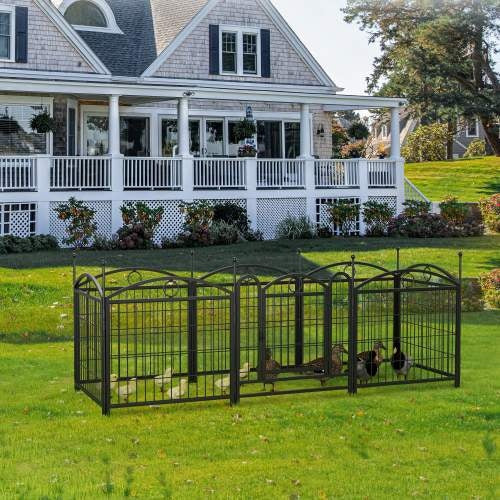 24-Inch 8-Panel Metal Dog Playpen – Indoor & Outdoor Heavy-Duty Foldable Pet Exercise Pen with Door, Rust-Resistant Design for Medium & Large Dogs - AllvueCo