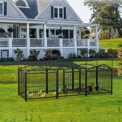 24-Inch 8-Panel Metal Dog Playpen – Indoor & Outdoor Heavy-Duty Foldable Pet Exercise Pen with Door, Rust-Resistant Design for Medium & Large Dogs - AllvueCo
