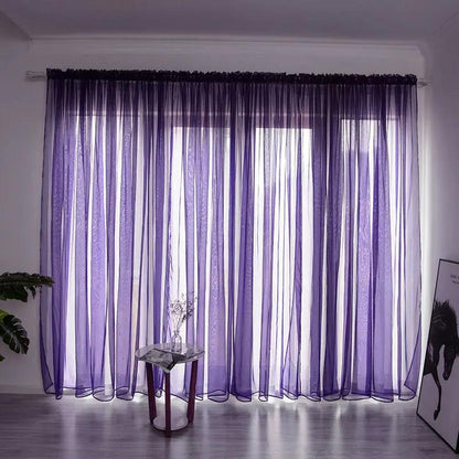 Simple and Modern Balcony Solid Color Gauze Curtain - Elegant Design - AllvueCo