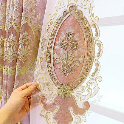 Atmospheric Living Room Floor Curtain - Full Blackout Design - AllvueCo