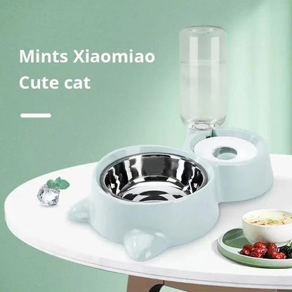Pet Dog Cat Bowl Fountain | Automatic Food Water Feeder Container - AllvueCo