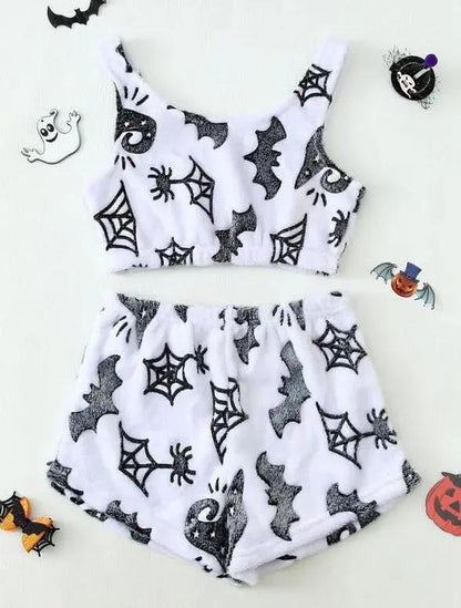 Women's Halloween Luminous Flannel Pajamas - Cozy Sleepwear - AllvueCo