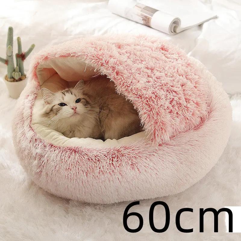 2 In 1 Dog And Cat Bed Pet Winter Bed Round Plush Warm Bed H | Other My Store