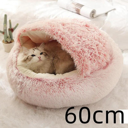 2 In 1 Dog And Cat Bed Pet Winter Bed Round Plush Warm Bed H | Other My Store