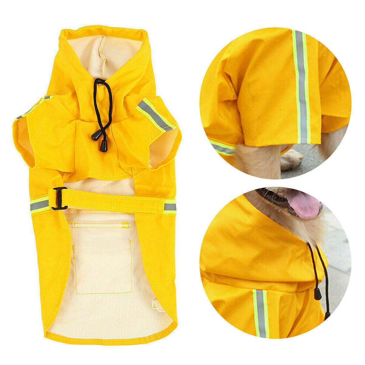 Waterproof Dog Raincoat with Hood – Soft, Breathable Jacket for Small Dogs with Transparent Cap & Belly Protection - AllvueCo