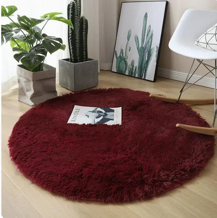 Fluffy Round Rug Carpets for Living Room Decor - Faux Fur Area Rug - AllvueCo