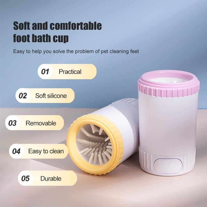 Pet Semi-Automatic Foot Washing Cup – Portable Dog Paw Cleaner with Soft Silicone Bristles - AllvueCo