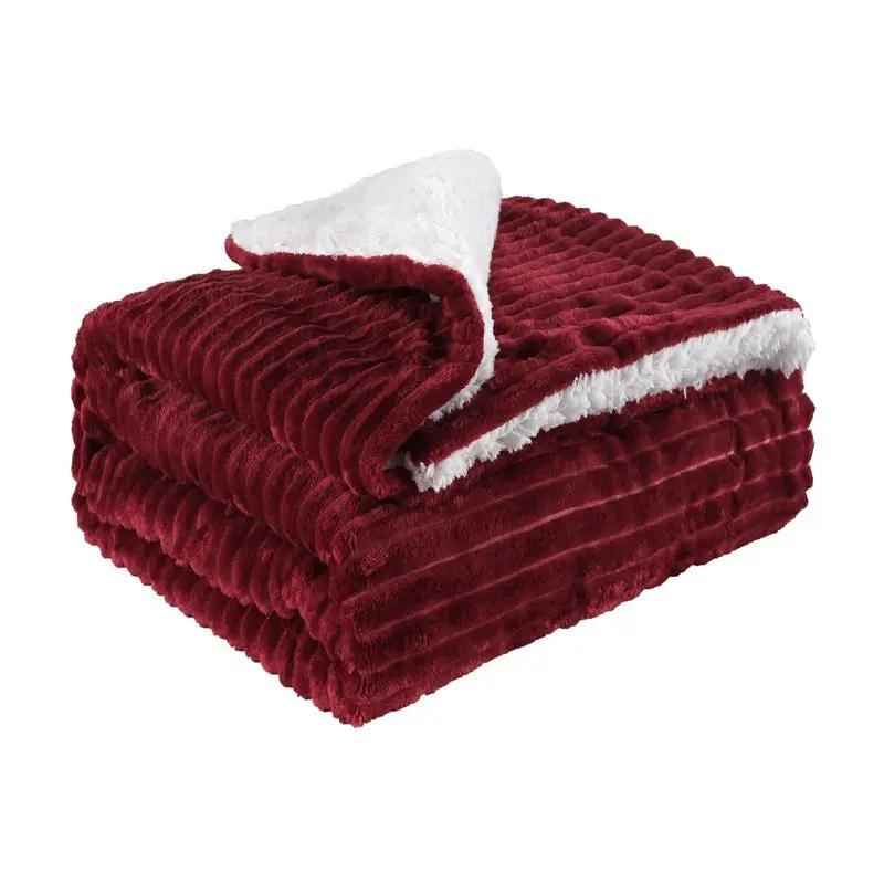 Thickened Flannel Lamb Wool Blanket - Cozy Double Leisure Blanket