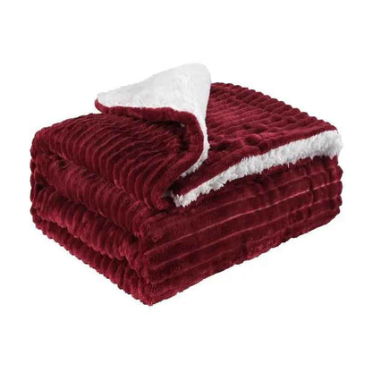 Thickened Flannel Lamb Wool Blanket - Cozy Double Leisure Blanket