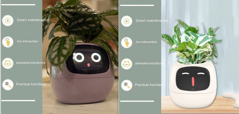 Smart Planter with AI Sensors – Interactive Plant Care with 49+ Expressions & Real-Time Monitoring AllvueCo