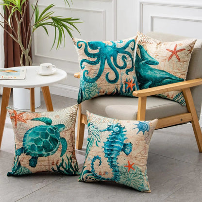 Sea Turtle Printed Throw Pillowcases for Home Decor - AllvueCo
