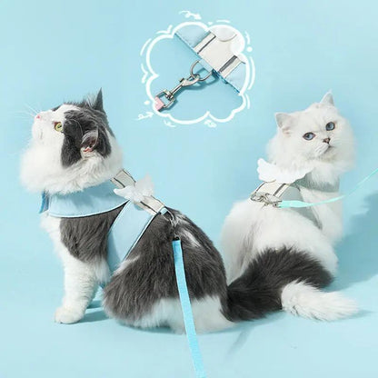 Adjustable Pet Cat Leash Set with Angel Wings Design for Cats - AllvueCo