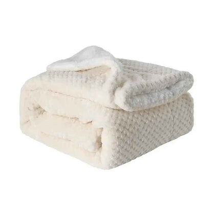 Thickened Flannel Lamb Wool Blanket - Cozy Double Leisure Blanket