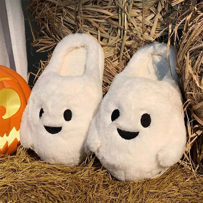 Couple Halloween Cute Little Ghost All-inclusive Cotton Slippers - AllvueCo