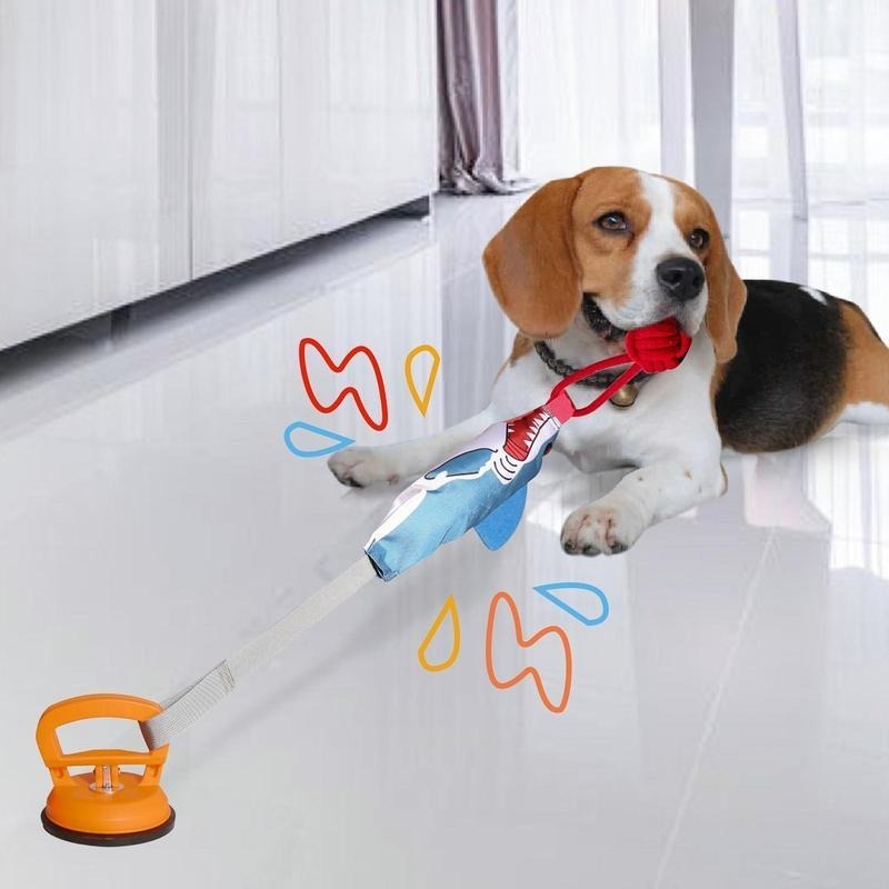 Prokel Shark Shaped Interactive Pet Toy – Durable Chew Toy with Suction Cup, Soft Twine Ball Design for Dogs’ Dental Health & Mental Stimulation - AllvueCo