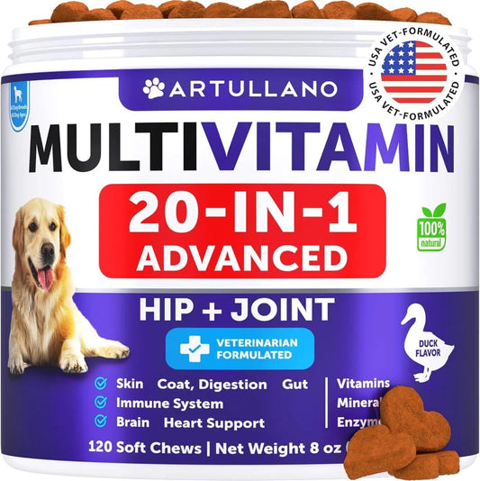 Dog Multivitamin Chewables – 20-in-1 Formula with Glucosamine for Joint & Overall Health - AllvueCo