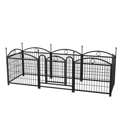 24-Inch 8-Panel Metal Dog Playpen – Indoor & Outdoor Heavy-Duty Foldable Pet Exercise Pen with Door, Rust-Resistant Design for Medium & Large Dogs - AllvueCo