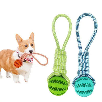 Dog Toy Treat Balls Interactive Hemp Rope Rubber Leaking Bal | Electronic Learning Toys - AllvueCo