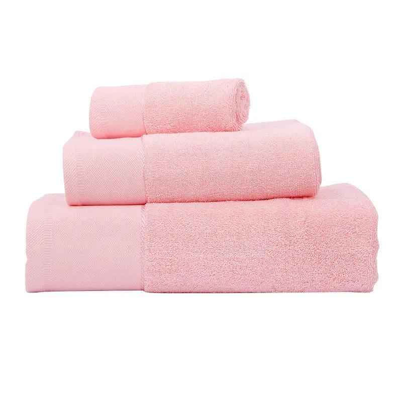 Cotton Bath Towel Set - Three Piece Water Absorbing Towels