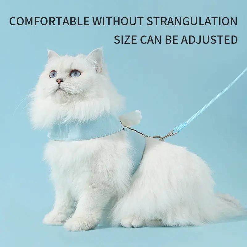 Adjustable Pet Cat Leash Set with Angel Wings Design for Cats - AllvueCo